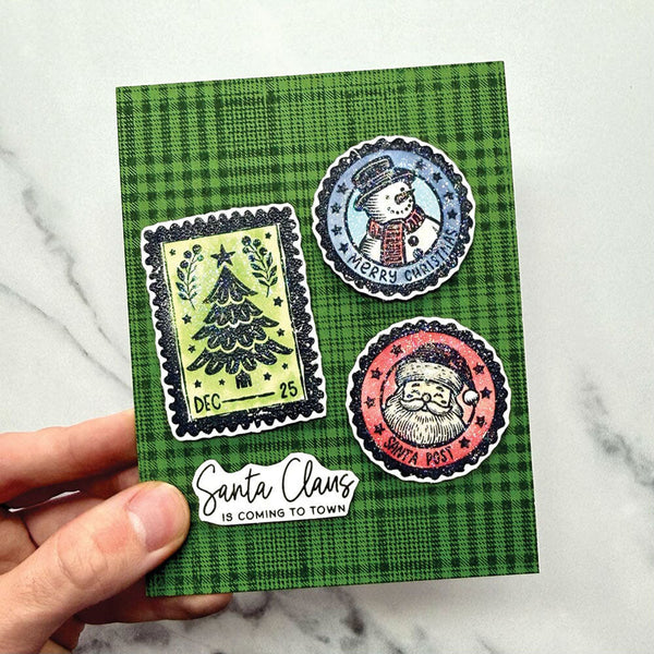 Simon Hurley create. Cling Mount Stamp 6" x 6" - Tartan Plaid