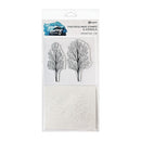Packaging of photopolymer stamps with tree designs on a white background
