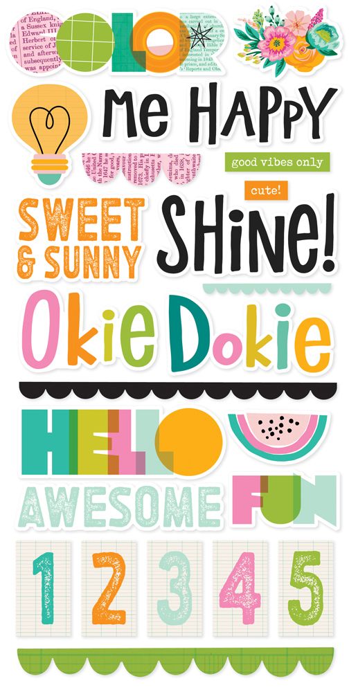 Simple Stories Foam Stickers - Color Me Happy