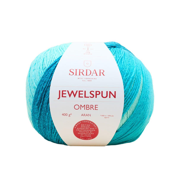 Sirdar Jewelspun Ombre Aran Yarn 400g - Ocean Blue