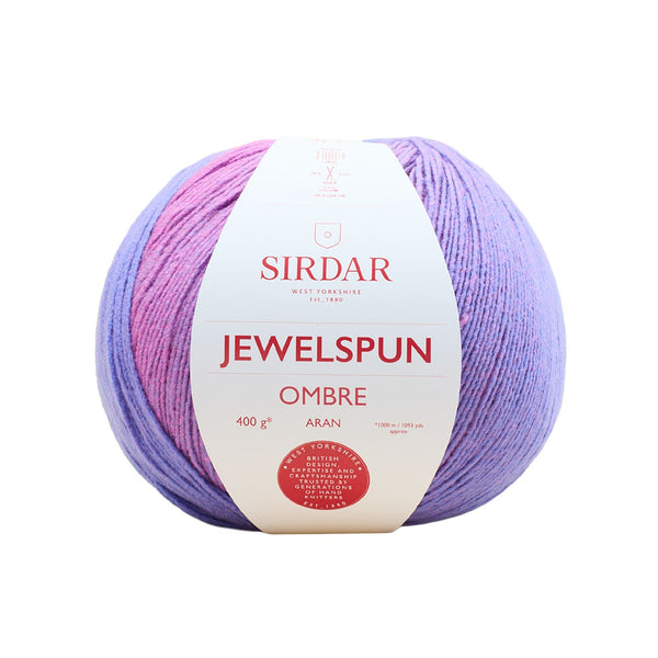 Sirdar Jewelspun Ombre Aran Yarn 400g - Violet Dawn