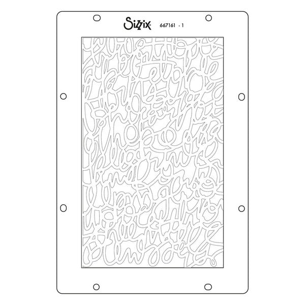 Sizzix embossing folder with abstract pattern on a white background