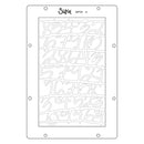 Sizzix die cut template with various numbers on a white background