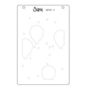 Sizzix die cut template with balloon shapes on a white background