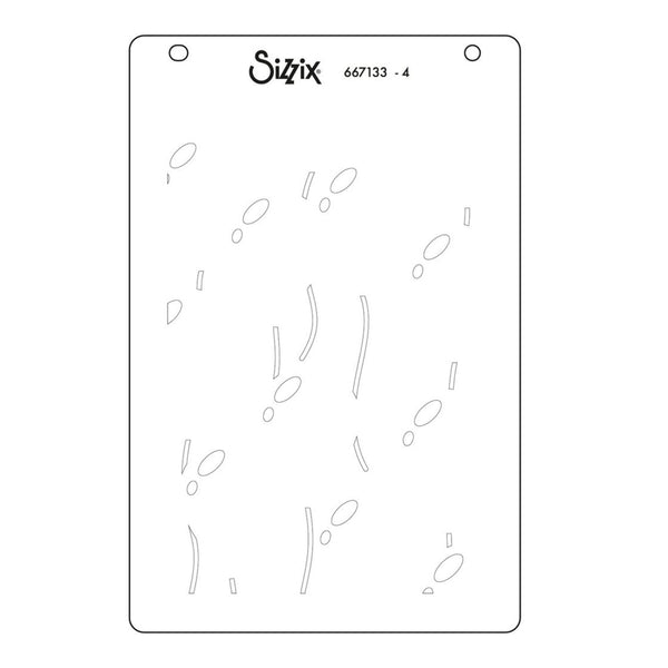Sizzix die cut template with pre-cut shapes on a white background
