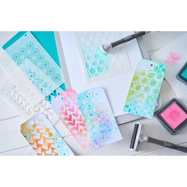 Sizzix A6 Layered Stencils By Vicki Boutin 4/Pkg - Buildables Backgrounds