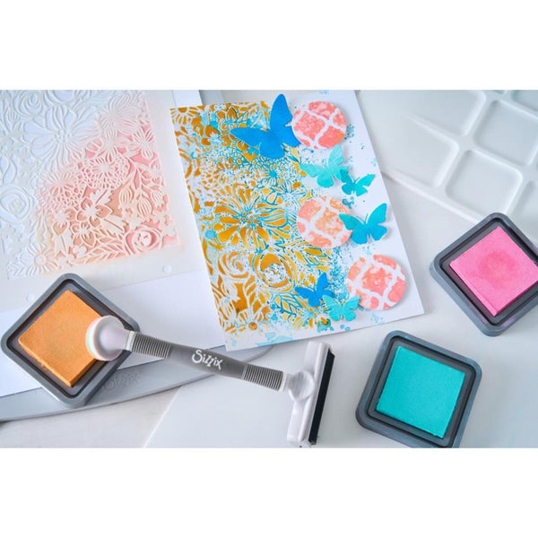 Sizzix A6 Layered Stencils By Vicki Boutin 4/Pkg - Buildables Botanicals