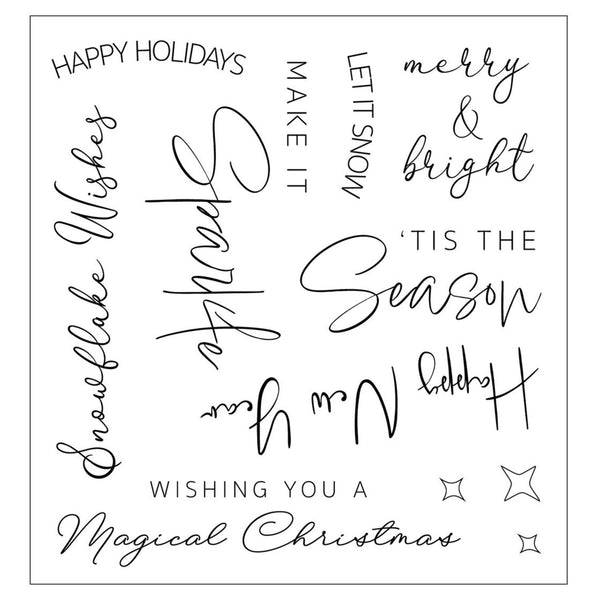 Sizzix Clear Stamp Set 9/Pkg - Winter Sentiments