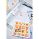 Stack of greeting cards with 'Happy Birthday' text and gift box designs.
