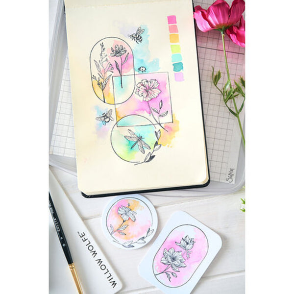 Sizzix Studio Clear Stamp Set By Willow Wolfe 18/Pkg - Floral Frames and Mini Flowers