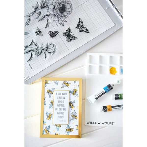 Sizzix Studio Clear Stamp Set By Willow Wolfe 18/Pkg - Floral Frames and Mini Flowers