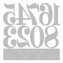 Decorative house number stencil with '102308' in a stylized font.