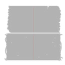 Two gray panels with fringes and a red line on a white background