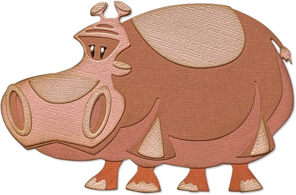 Cartoon-style pig cutout with a white background