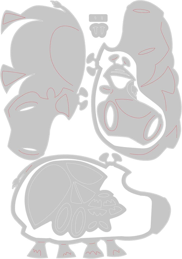 Decorative cutout shapes of animals on a white background