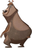 Cartoon bear character with a surprised expression on a white background