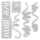 Set of metal cookie cutters with various shapes on a white background