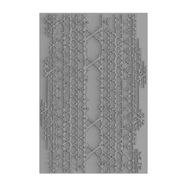 Decorative embossed card with geometric pattern on a white background