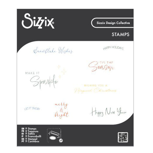 Sizzix Clear Stamp Set 9/Pkg - Winter Sentiments