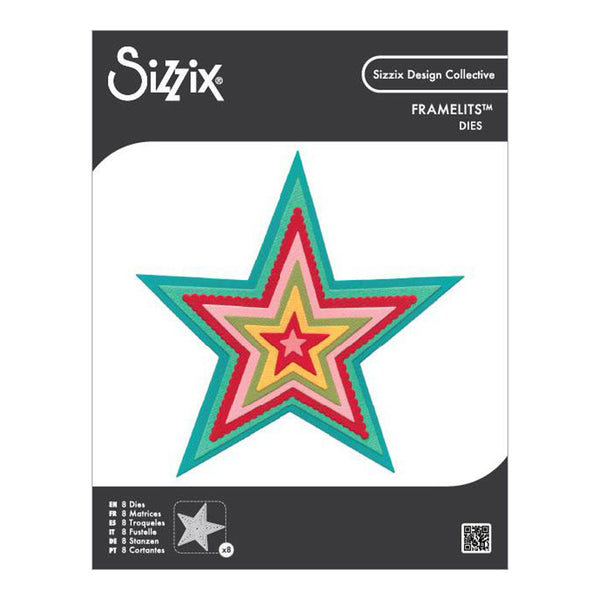 Sizzix star-shaped die set packaging on a white background