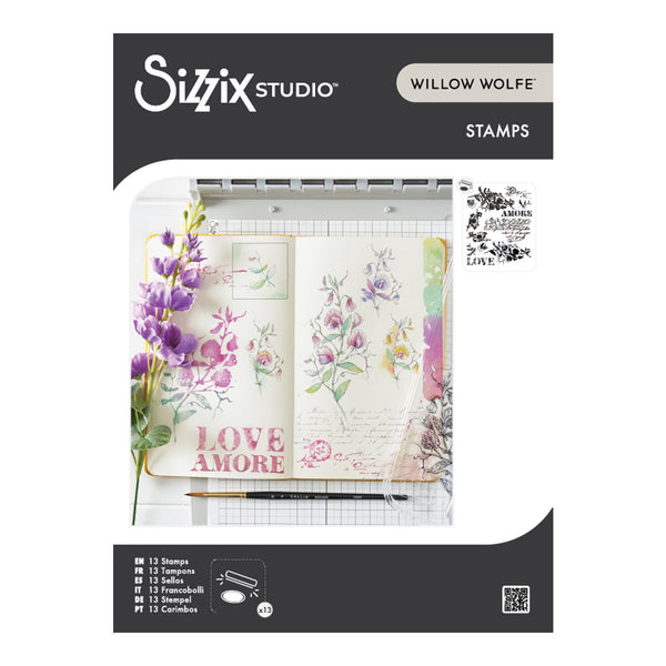 Sizzix Studio Clear Stamp Set By Willow Wolfe 13/Pkg - Love Letters