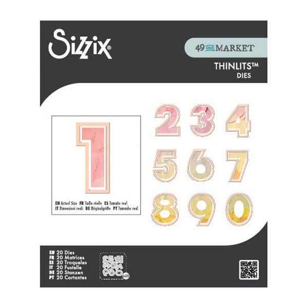 Sizzix Thinlits Dies set with numbers on a white background