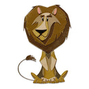 Wooden lion head decoration on a white background