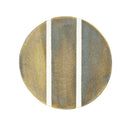 Round ceramic coaster with striped design on a white background