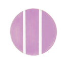 Round purple coaster with white stripes on a white background
