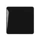 Black square plate on a white background
