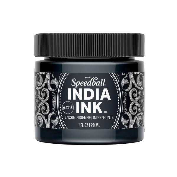 Speedball India Ink jar on a white background