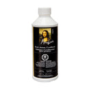 White bottle of brush cleaner with a label featuring a famous painting on a white background