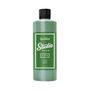 Green bottle with black cap labeled 'Speedball Studio Plus' on a white background