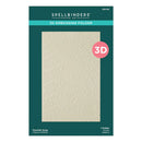 Spellbinders 3D embossing folder packaging with embossed paper sample on a white background