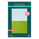 Spellbinders 3D embossing folder packaging with embossed textures on a white background
