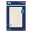 Spellbinders 3D Embossing Folder packaging with blue border and white embossed folder inside