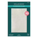 Spellbinders 3D embossing folder with circular pattern on a green and white background