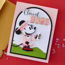 Graduation-themed card with cartoon character and 'Class of 2026' text on a red background.