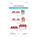Spellbinders cutting dies packaging with awning designs on a white background