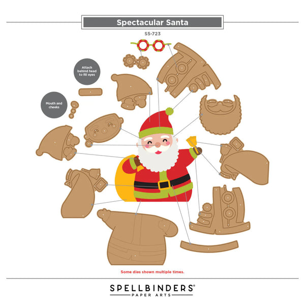 Spellbinders Etched Dies - Spectacular Santa