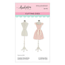Spellbinders Couture Dressform cutting dies packaging with mannequin and dress on a white background