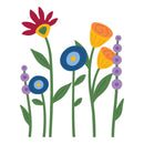 Colorful cartoon flowers on a white background