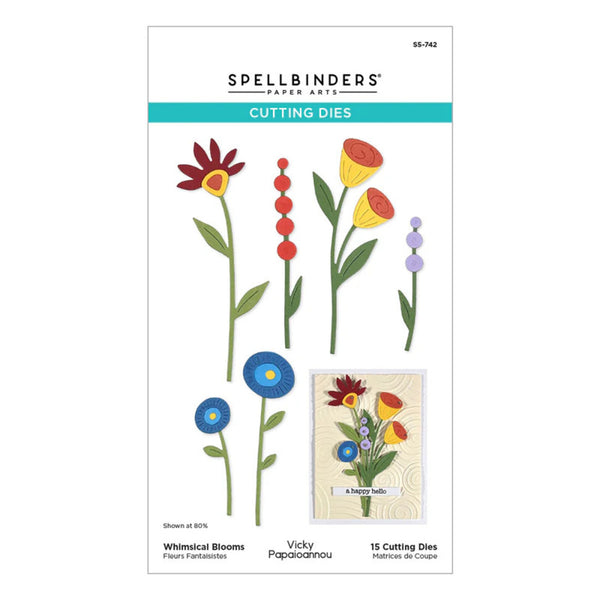Spellbinders cutting dies packaging with floral designs on a white background