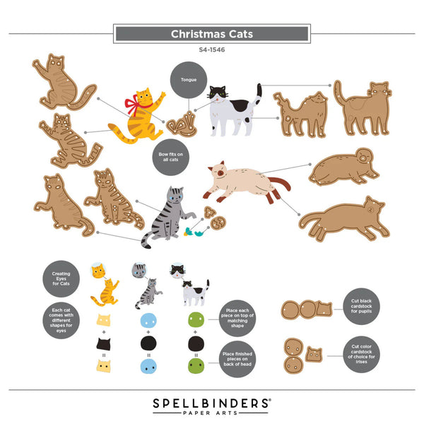 Spellbinders Etched Dies by Yana Smakula - Christmas Cats