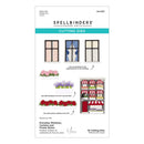 Spellbinders cutting dies packaging with window and curtain designs on a white background