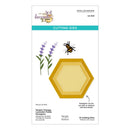 Spellbinders lavender fields cutting dies packaging with hexagon, bee, and lavender illustration.