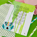 Card with text 'How old are we telling people you are now?' on a colorful background