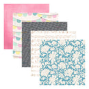 Set of patterned paper sheets with different designs on a white background