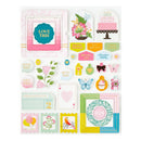 Collection of colorful decorative stickers on a white background