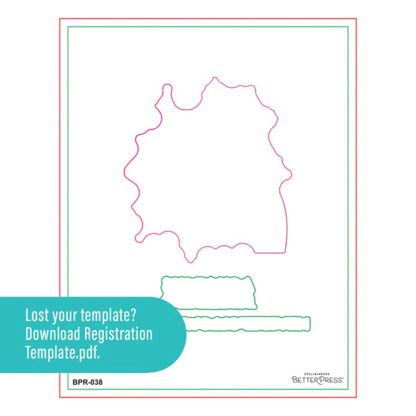 Registration template with a pink outline and text inviting to download a replacement.